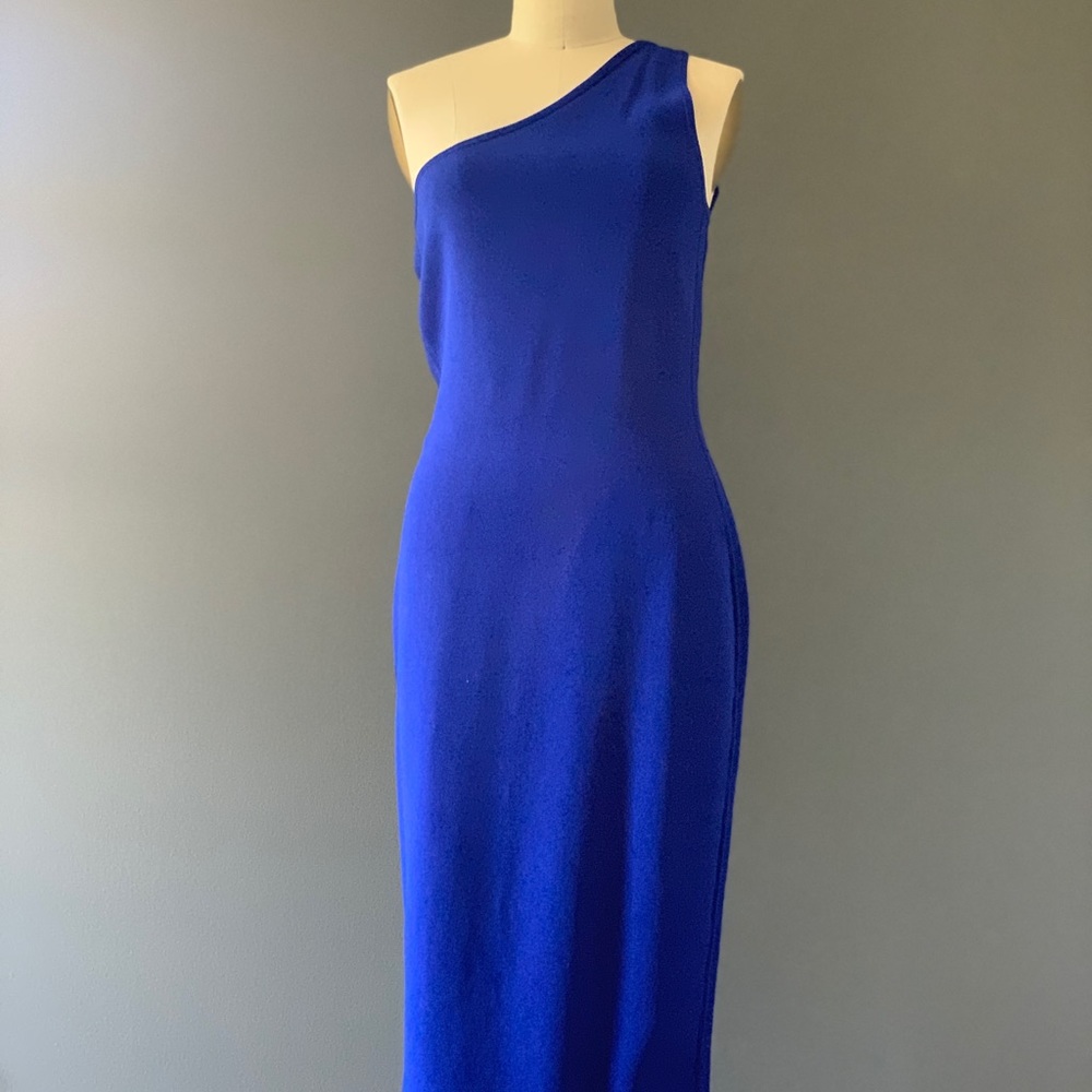 DVF One Shoulder Cobalt Dress